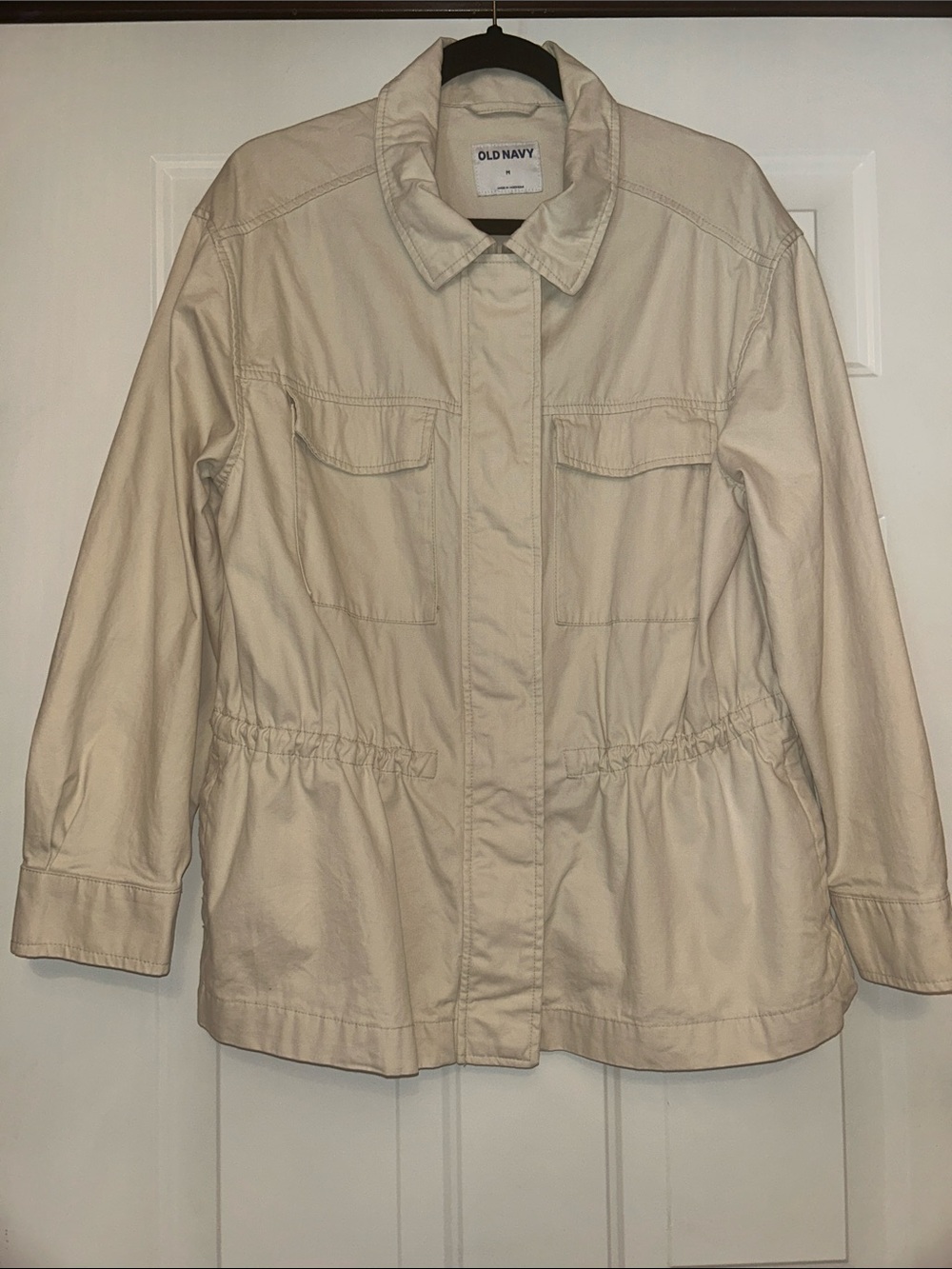 Old Navy Women's Scout Utility Jacket M Cashmere Cotton All Season Cinch Waist